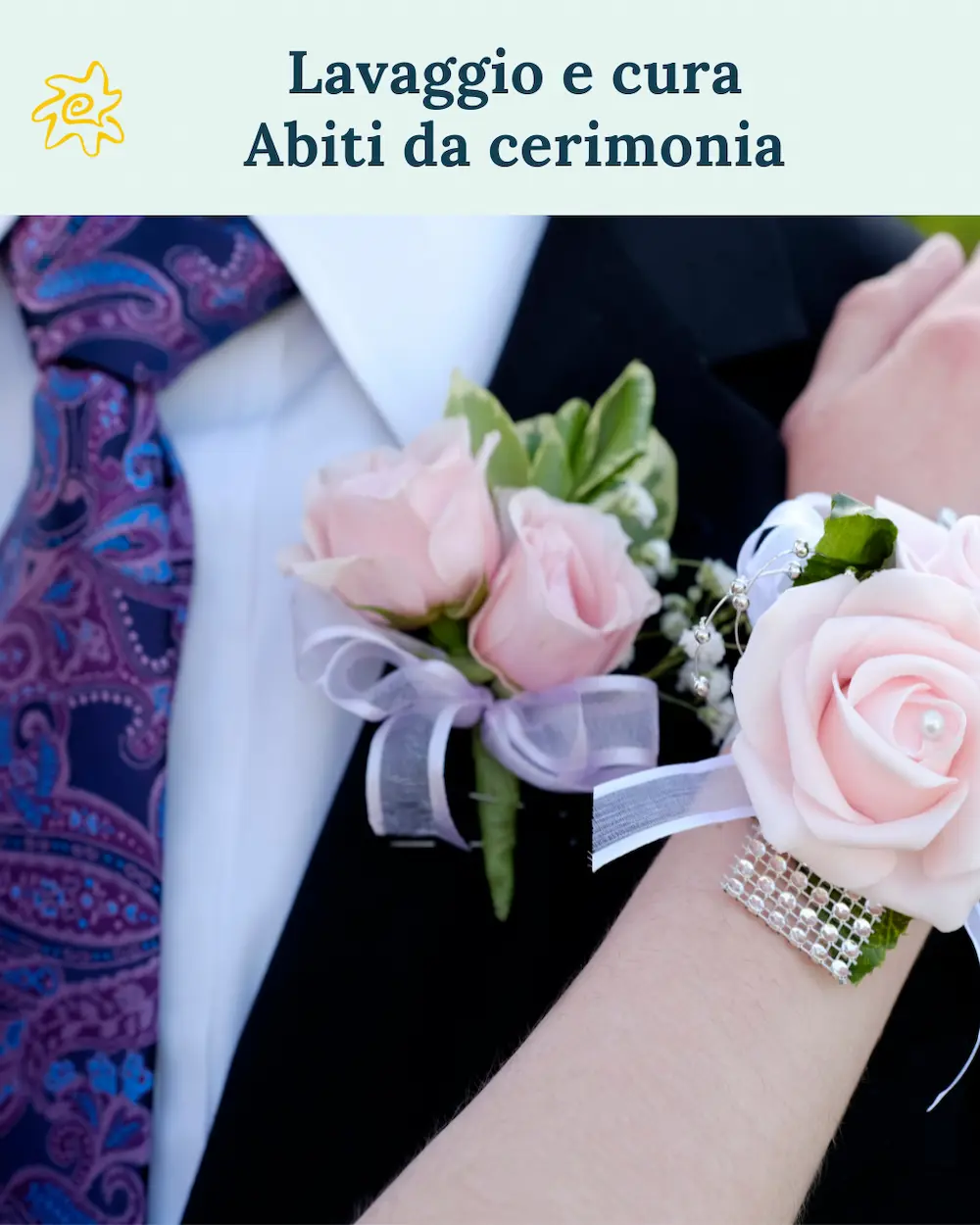 Servizio di lavaggio e cura di abiti da cerimonia